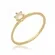 Anel Solitário Clássico Cravejado com Zircônia Banhado a Ouro 18k