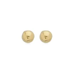 Brinco Bolinha 4 MM Banhado a Ouro 14 k