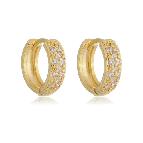 Argolinha Articulada Cravejada G Banhada a Ouro 18 k