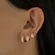Argolinha Articulada Cravejada P Banhado a Ouro 18 k