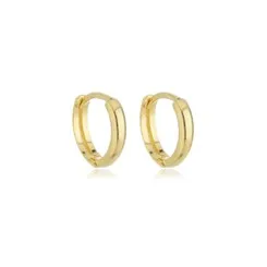 Brinco Argola Articulada Lisa Tamanho M Banhado a Ouro 18 k