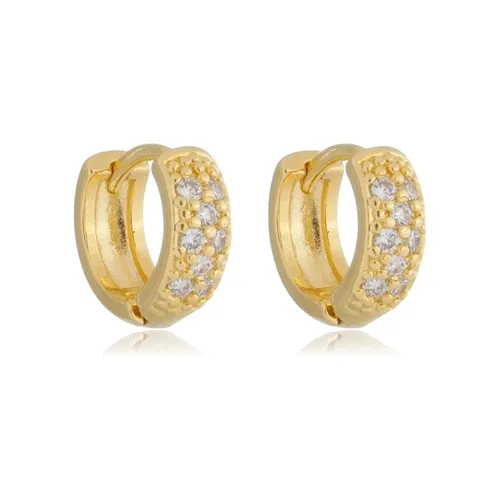 Argolinha Articulada Cravejada M Banhado a Ouro 18 k