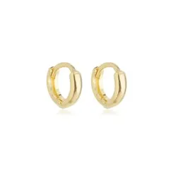 Brinco Argola Articulada Lisa Tamanho P Banhado a Ouro 18 k