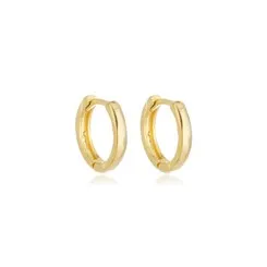 Brinco Argola Articulada Lisa Tamanho G Banhado a Ouro 18 k