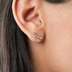 Brinco Earcuff Quatro Pontos de Luz