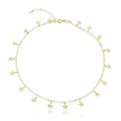 Colar Choker Pingentes Estrelinhas