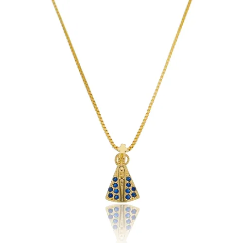 Colar Nossa Senhora Aparecida P Banhado a Ouro 18k