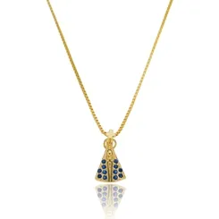 Colar Nossa Senhora Aparecida P Banhado a Ouro 18k