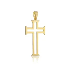 Pingente Cruz Lisa G Banhado a Ouro 18 k