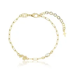 Pulseira Escrita Fé e Cristal