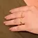 Anel Folhas Detalhadas Banhado a Ouro 18 k