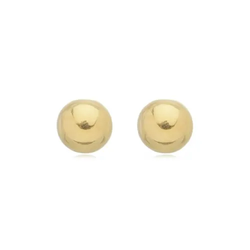 Brinco Bolinha 6 MM Banhado a Ouro 18 k