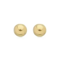 Brinco Bolinha 6 MM Banhado a Ouro 18 k