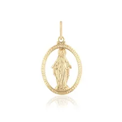 Pingente Oval Vazado Nossa Senhora das Graças