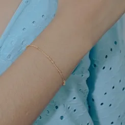 Pulseira Infantil Corrente Delicada com Bolinhas