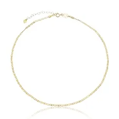 Colar Choker Piastrini 2 mm Banhado a Ouro 18 k
