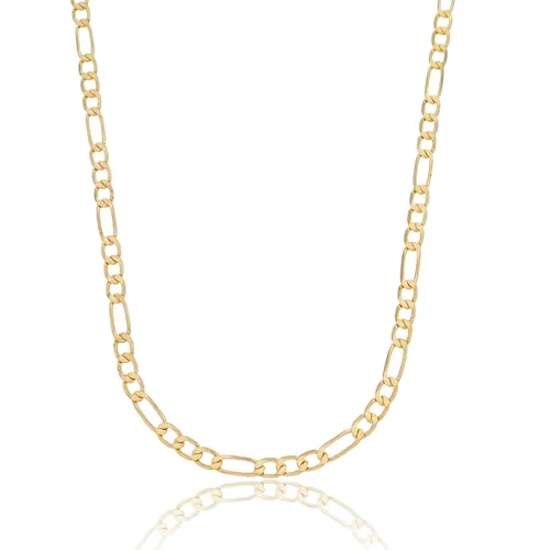 Corrente Masculina Elo 3x1 Espessura 4 MM Banhado a Ouro 18 k