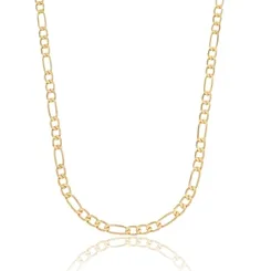 Corrente Masculina Elo 3x1 Espessura 4 MM Banhado a Ouro 18 k