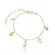 Pulseira Pingentes: Fé, Nossa Senhora, Divino e Cruz