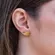Brinco Earcuff Folha Detalhada Banhado a Ouro 18 k