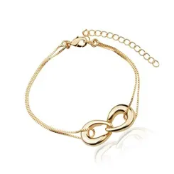 Pulseira Corrente Veneziana Dupla com Pingente Infinito
