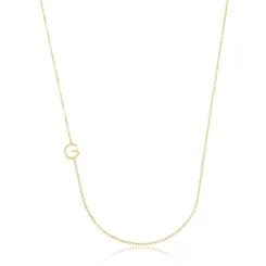 Colar Letra Lisa com Corrente Delicada Banhado a Ouro 18k