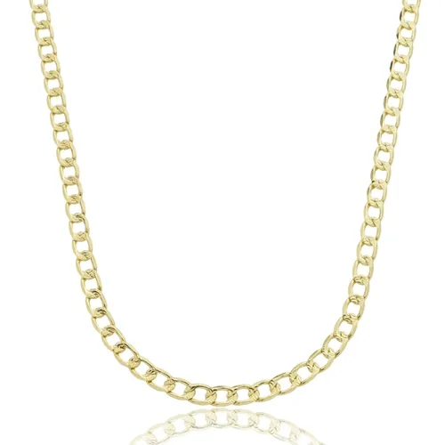 Corrente Masculina Groumet  Diamantada 4 MM Banhada a Ouro 18k