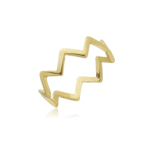 Anel Falange Zig Zag Triângulo Banhado a Ouro 18 k