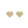 Brinco Coração Cravejados com Zircônias Banhado a Ouro 18k