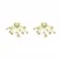 Brinco Base Coração com Hastes e Pingentes Estrelas e Ponto de Luz Banhado a Ouro 18k
