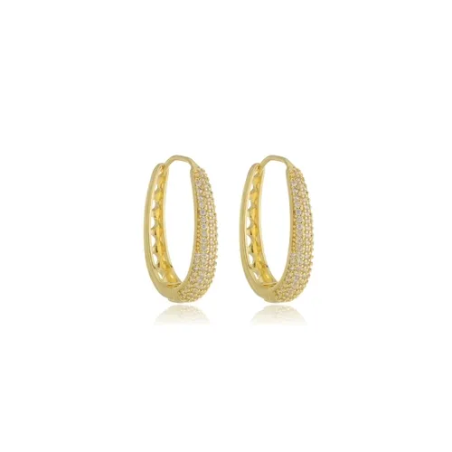 Brinco Argola Articulada com Zircônias