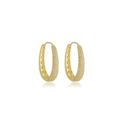 Brinco Argola Articulada com Zircônias