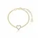 Pulseira Corrente Elo Português com Pingente Coração Zircônias Coloridas Banhado a Ouro 18 k