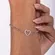 Pulseira Corrente Elo Português com Pingente Coração Zircônias Coloridas Banhado a Ouro 18 k