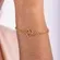 Pulseira Corrente Elo Português com Pingente Coração Zircônias Coloridas Banhado a Ouro 18 k