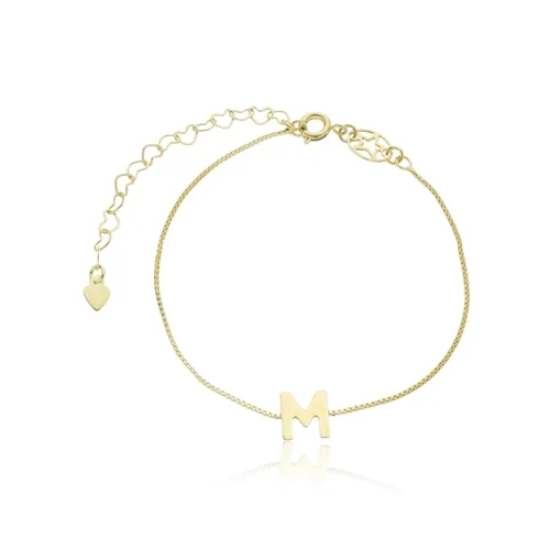 Pulseira Corrente Veneziana com Pingente Letra