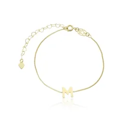 Pulseira Corrente Veneziana com Pingente Letra