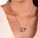 Colar Pingente Borboleta Pedras Cristais