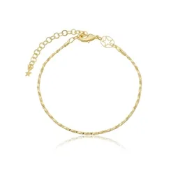 Pulseira Corrente Veneziana Retorcida Banhada a Ouro18 k