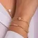 Pulseira Duas Correntes Pingente Florzinha Cravejado com Zircônias