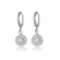Brinco Argolinha Lisa com Pingente de Ponto de Luz Cristal G