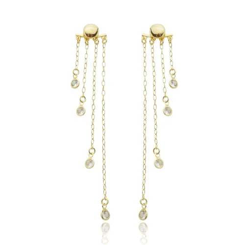 Brinco Earcuff Correntes e Ponto de Zircônias