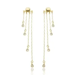 Brinco Earcuff Correntes e Ponto de Zircônias
