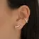 Brinco Piercing Pressão Pontos Zircônias Banhado a Ouro 18k