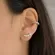 Brinco Piercing Pressão Pontos Zircônias Banhado a Ouro 18k