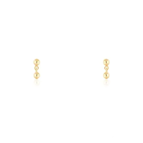Brinco Pequeno Duas Bolinhas 3 MM