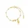 Pulseira Infantil Corrente Pérola com Pingente Oval Nossa Senhora e Fé Banhada a Ouro 18K