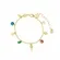 Pulseira Infantil Cristais Coloridos e Corações Pequenos