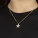 Colar Infantil Florzinha Navete Banhado a Ouro 18 k