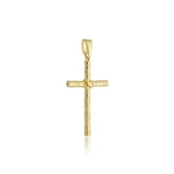 Pingente Cruz Detalhada Banhado a Ouro 18 k
